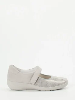 Semler – Mary-Jane-Halbschuh aus Veloursleder grau