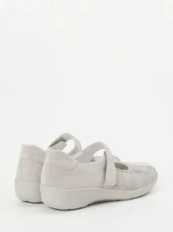 Semler – Mary-Jane-Halbschuh aus Veloursleder grau
