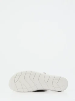 Semler – Pantolette aus Metallic-Veloursleder beige
