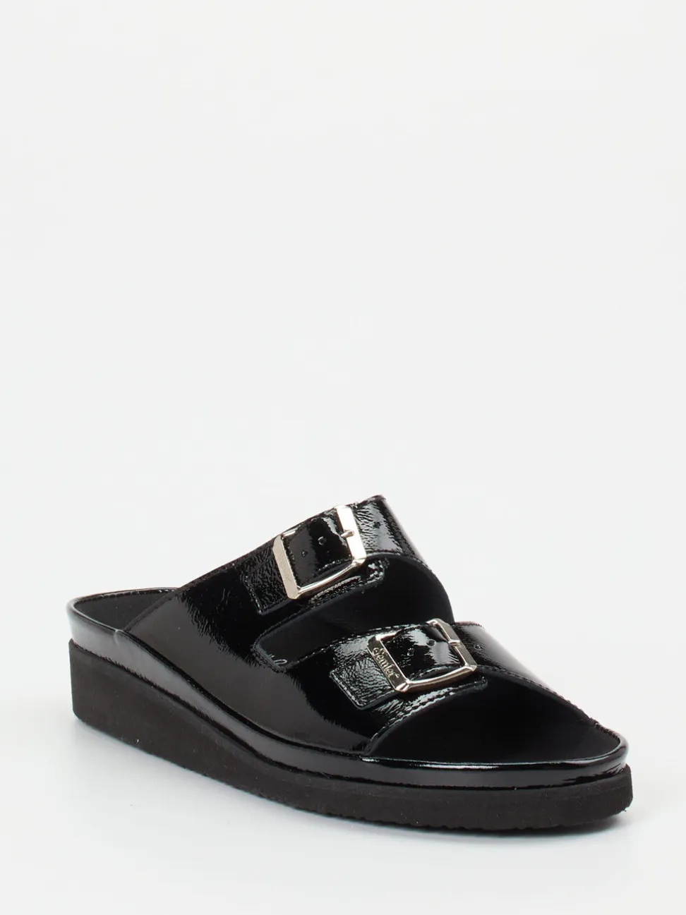 Semler – Pantoletten aus Lackleder in Schwarz