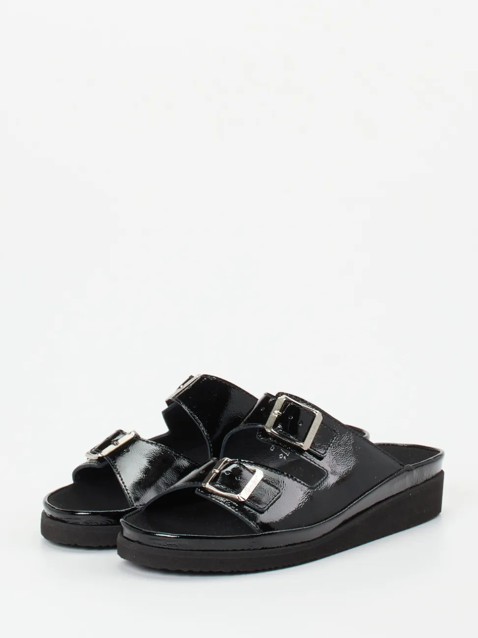 Semler – Pantoletten aus Lackleder in Schwarz