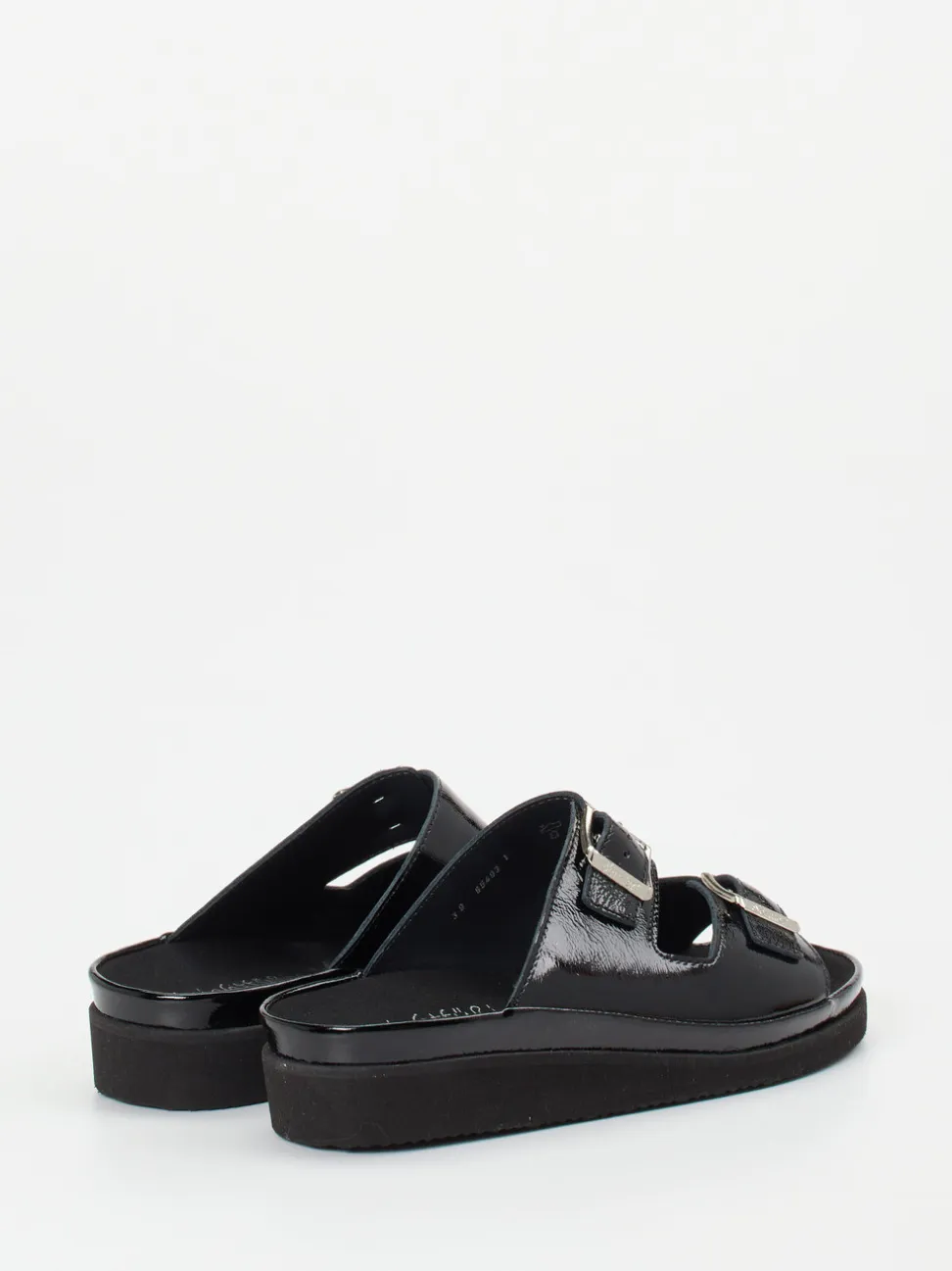 Semler – Pantoletten aus Lackleder in Schwarz