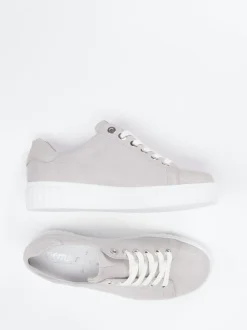 Semler – Plateau-Sneaker aus Metallicleder in Grau