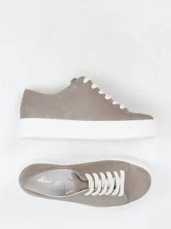 Semler – Plateau-Sneaker aus Veloursleder taupe