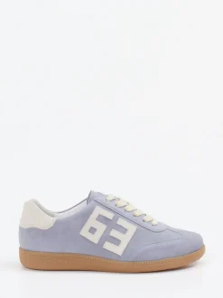 Semler – Retro-Sneaker aus Veloursleder Pastellblau