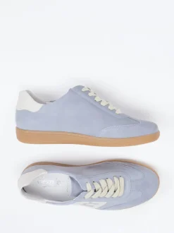 Semler – Retro-Sneaker aus Veloursleder Pastellblau