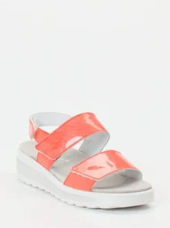 Semler – Sandalen aus Lackleder in Korallenrot