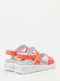 Semler – Sandalen aus Lackleder in Korallenrot