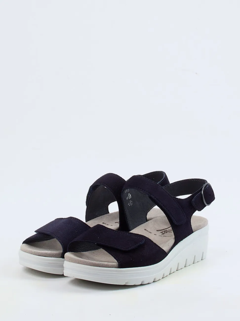 Semler – Sandalen aus Veloursleder Dunkelblau