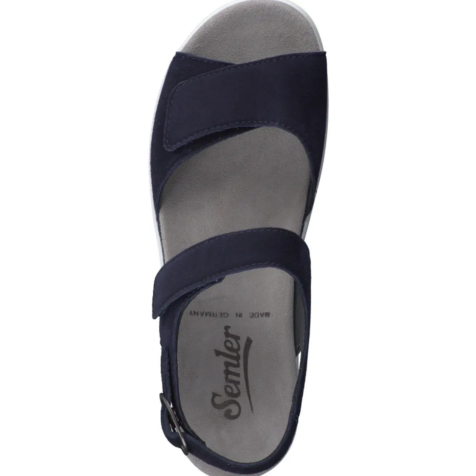 Semler – Sandalen aus Veloursleder Dunkelblau
