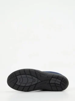 Semler – Schnür-Bootie aus Veloursleder jeansblau