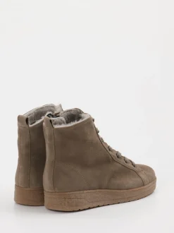 Semler – Schnürboots aus Veloursleder in Taupe