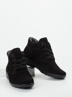 Semler – Schnürboots aus Veloursleder schwarz