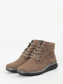 Semler – Schnürboots aus Veloursleder in Taupe