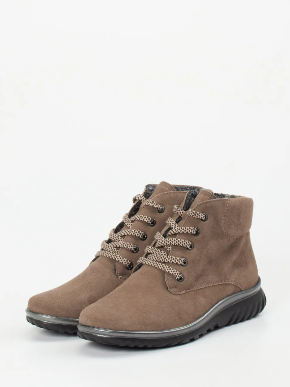 Semler – Schnürboots aus Veloursleder in Taupe