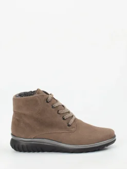 Semler – Schnürboots aus Veloursleder in Taupe