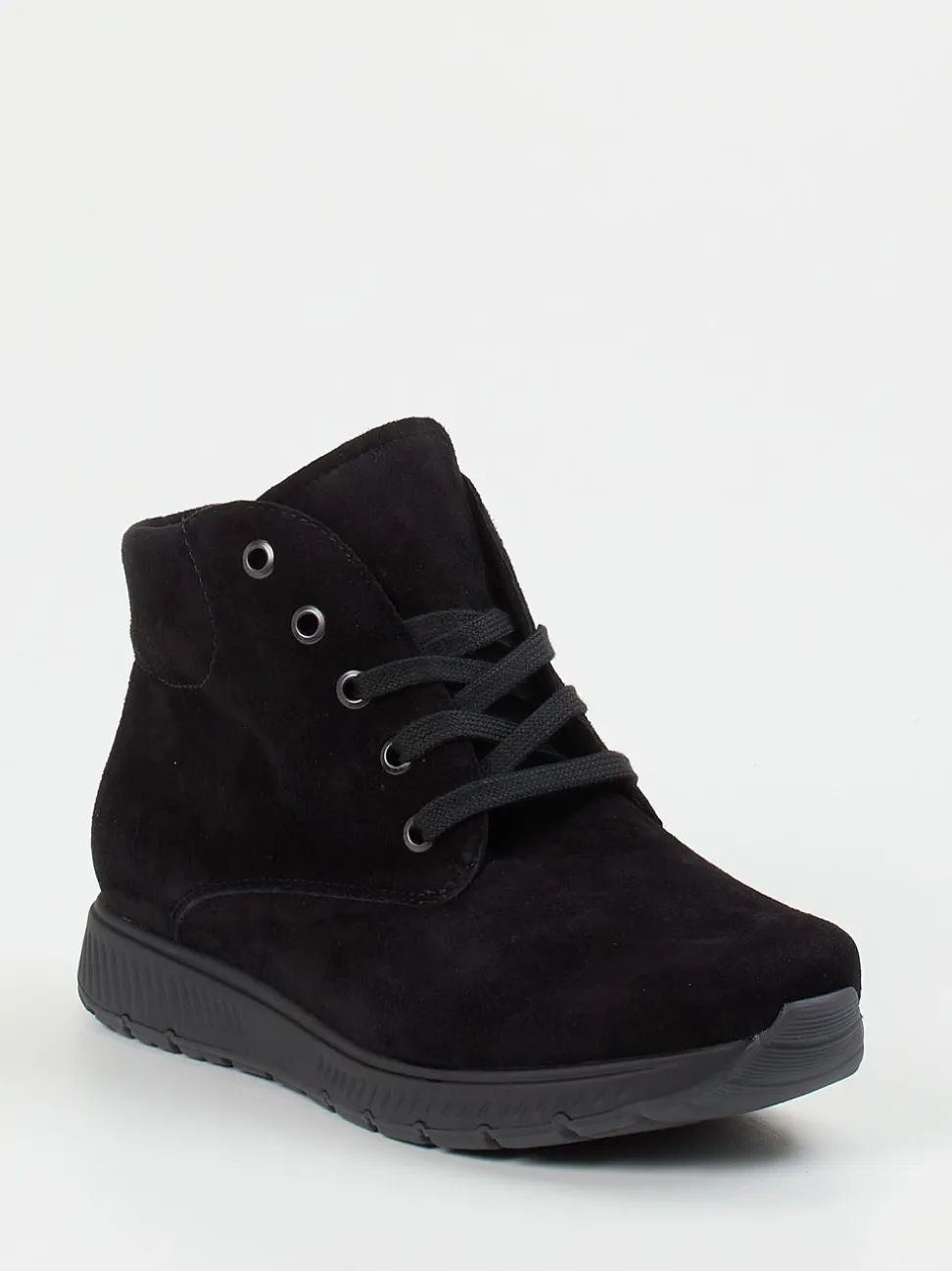 Semler – Schnürboots aus Veloursleder schwarz