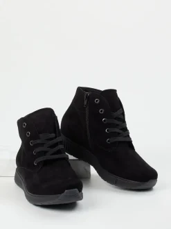 Semler – Schnürboots aus Veloursleder schwarz