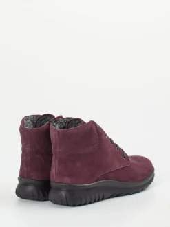Semler – Schnürboots aus Veloursleder brombeerrot
