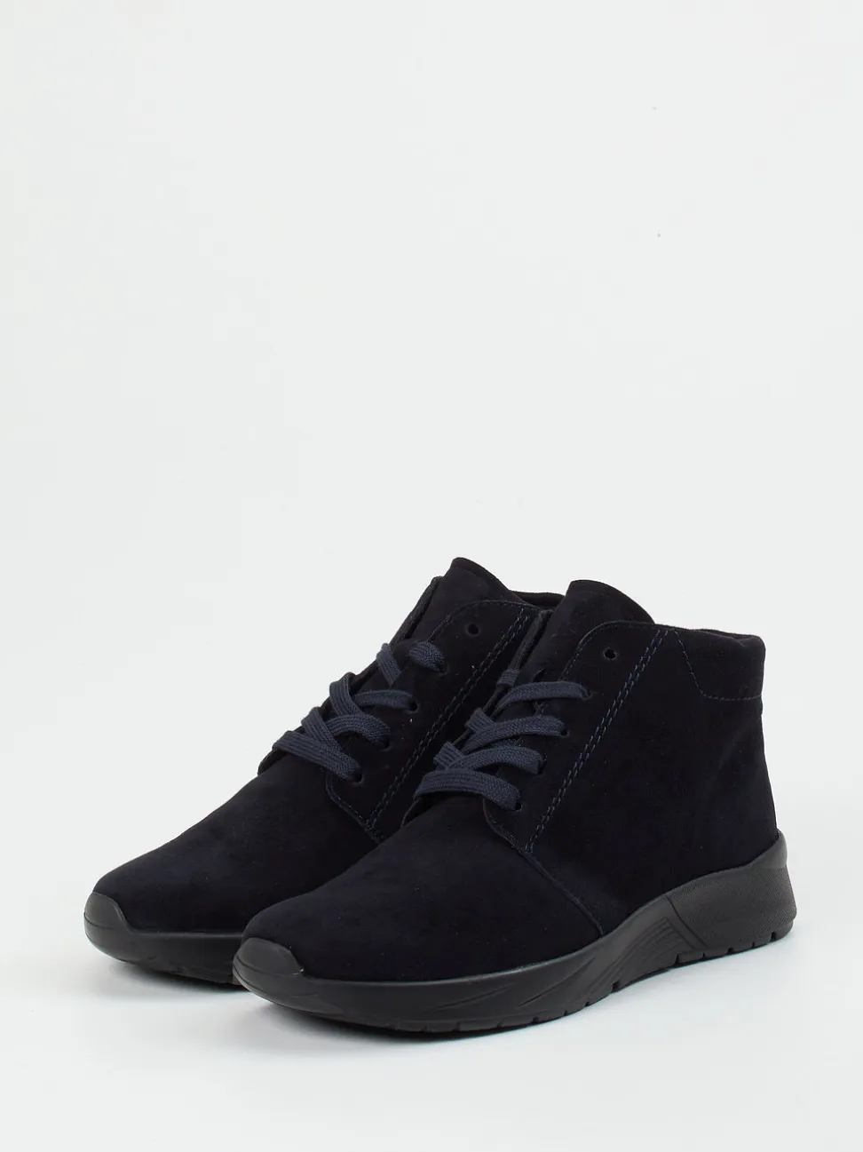 Semler – Schnürboots aus Veloursleder dunkelblau