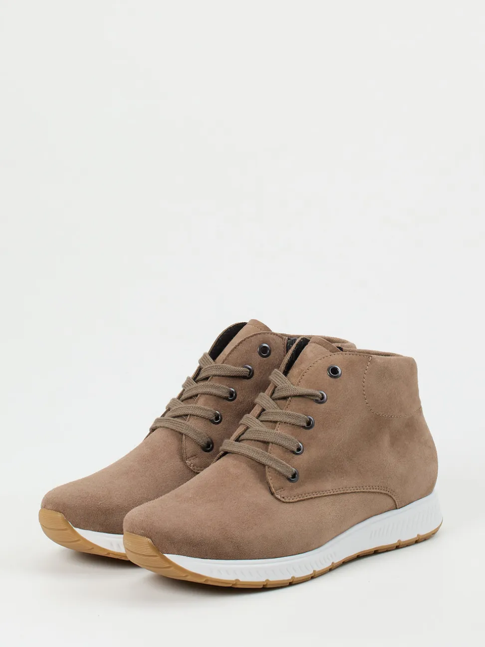 Semler – Schnürboots aus Veloursleder in Taupe