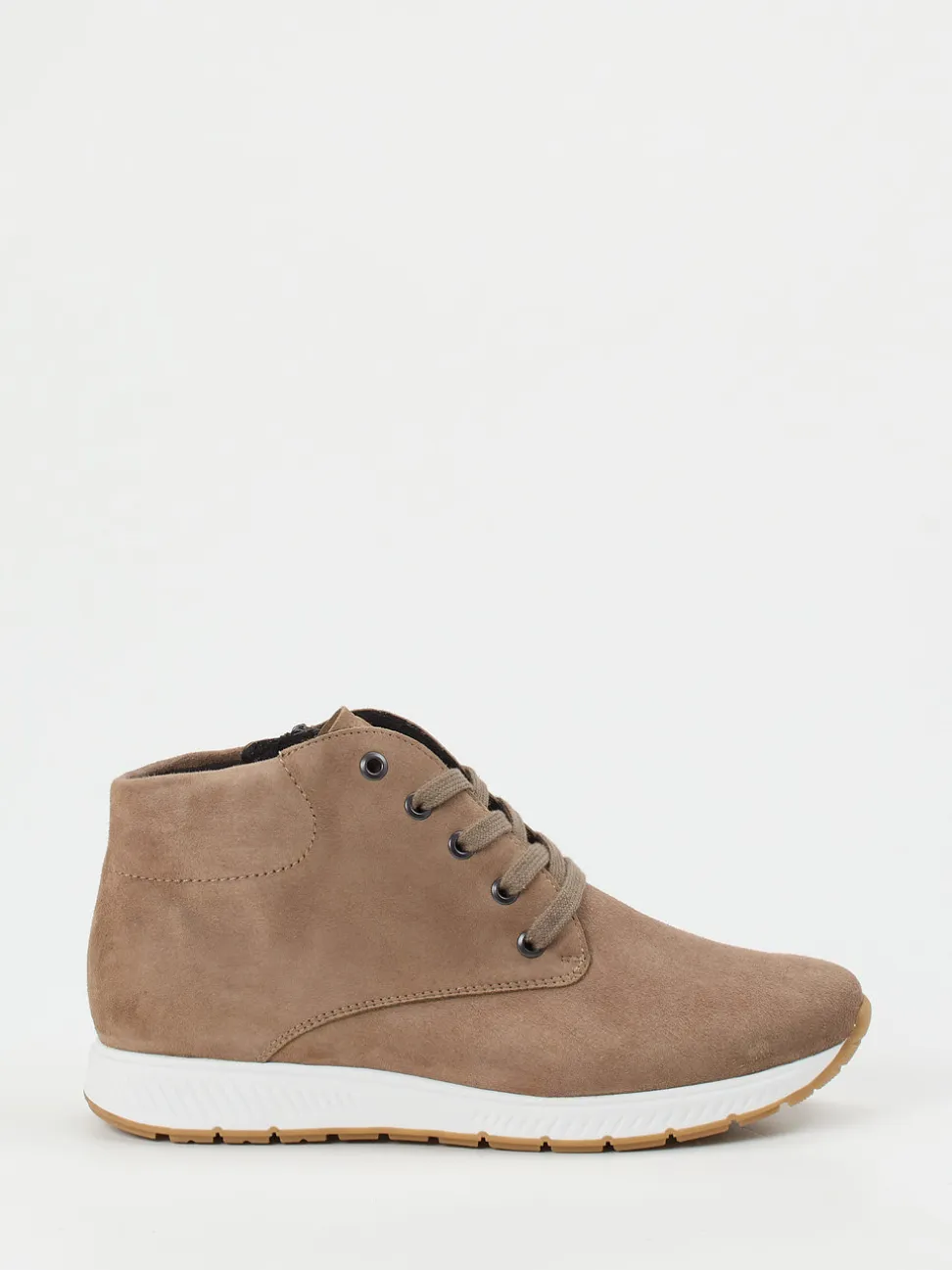 Semler – Schnürboots aus Veloursleder in Taupe