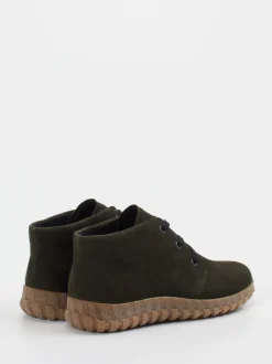 Semler – Schnürboots aus Veloursleder Olivgrün