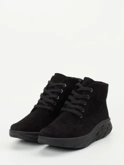 Semler – Schnür-Boots aus Veloursleder Schwarz