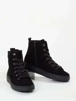 Semler – Schnürboots aus Veloursleder schwarz