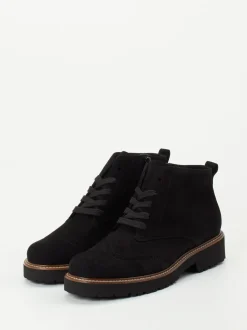 Semler – Schnürboots aus Veloursleder Schwarz