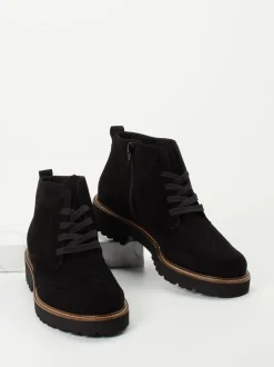 Semler – Schnürboots aus Veloursleder Schwarz