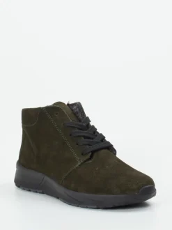 Semler – Schnürboots aus Veloursleder olivgrün