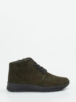 Semler – Schnürboots aus Veloursleder olivgrün