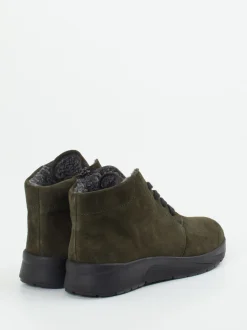 Semler – Schnürboots aus Veloursleder olivgrün
