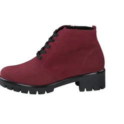 Semler – Schnür-Boots aus Veloursleder bordeauxrot