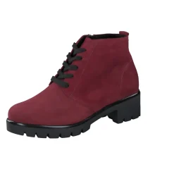Semler – Schnür-Boots aus Veloursleder bordeauxrot