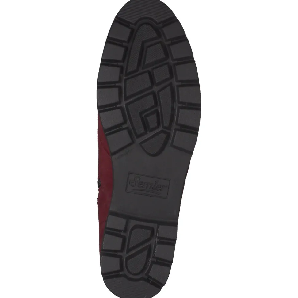 Semler – Schnür-Boots aus Veloursleder bordeauxrot