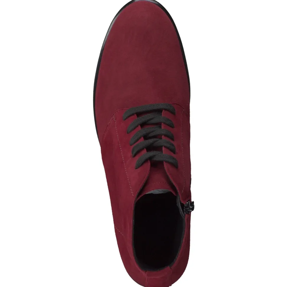 Semler – Schnür-Boots aus Veloursleder bordeauxrot