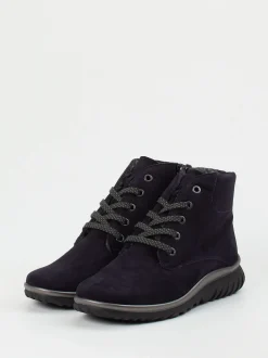 Semler – Schnürboots aus Veloursleder in Dunkelblau
