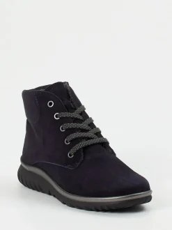 Semler – Schnürboots aus Veloursleder in Dunkelblau