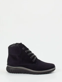 Semler – Schnürboots aus Veloursleder in Dunkelblau
