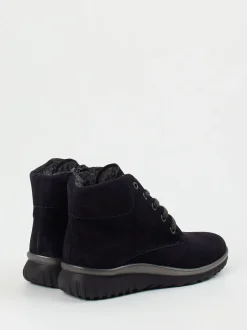 Semler – Schnürboots aus Veloursleder in Dunkelblau