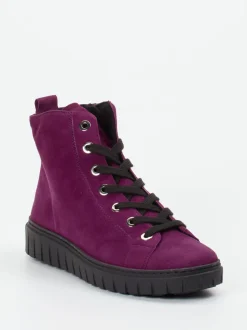 Semler – Schnürboots aus Veloursleder Pflaume