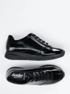 Semler – Schnürschuh aus Lackleder schwarz