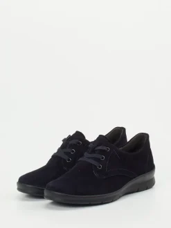 Semler – Schnürschuh aus Veloursleder Dunkelblau