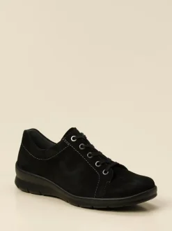 Semler – Schnürschuhe aus Veloursleder schwarz