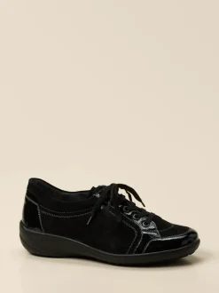 Semler – Schnürschuhe aus Veloursleder Schwarz