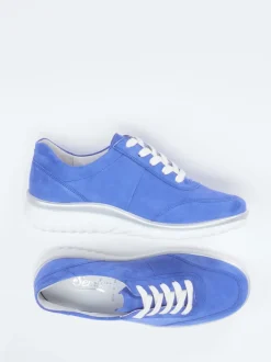 Semler – Schnürsneaker aus Veloursleder Royalblau