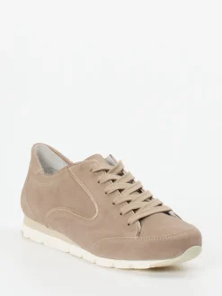 Semler – Schnürsneaker aus Veloursleder in Taupe