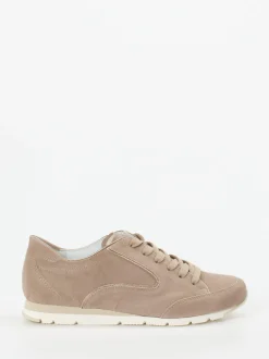 Semler – Schnürsneaker aus Veloursleder in Taupe